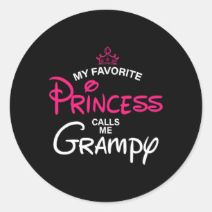 Sticker Rond Ma Princesse Favorite M'Appelle Fille Grampy Fath