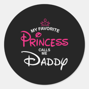 Sticker Rond Ma Princesse Favorite M'Appelle Papa Fille Fathe