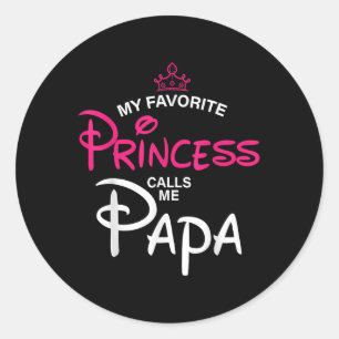 Sticker Rond Ma Princesse Favorite M'Appelle Papa Fille Père