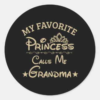 Sticker Rond Ma princesse préférée m'appelle grand-mère