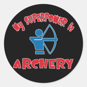 Sticker Rond Ma superpuissance est le tir à l'arc