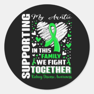 Sticker Rond Ma tante Sensibilisation aux maladies du rein