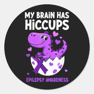 Sticker Rond Ma tête a Dino épilepsie Sensibilisation