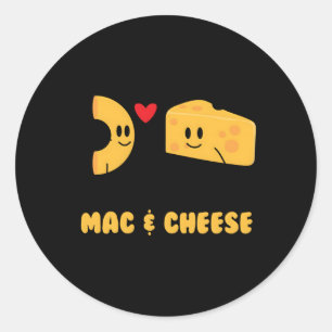 Sticker Rond Mac Cheese Love Food Veggie