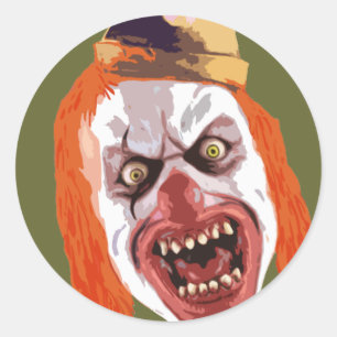 Sticker Rond Macabre Clown