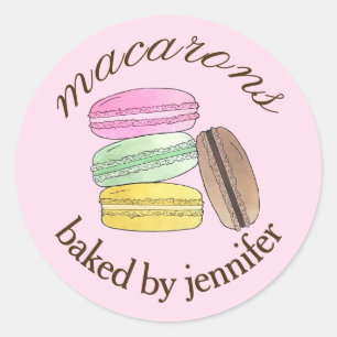 Sticker Rond Macaron French Pastry Cookies Macarons cuits au fo