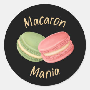 Sticker Rond Macaron Mania Macaron Lover
