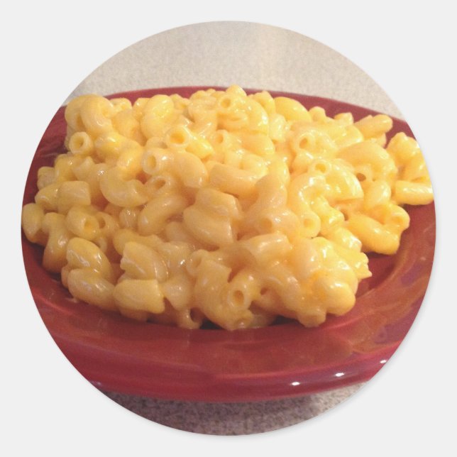 Sticker Rond Macaroni et fromage (Devant)