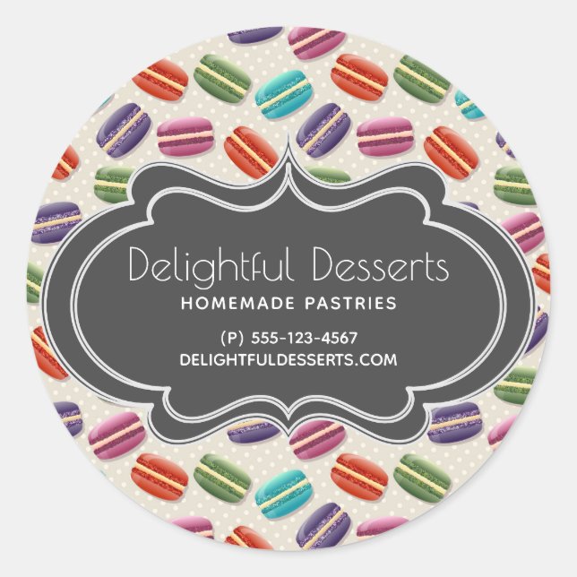Sticker Rond Macarons de couleur mignonne Motif (Devant)