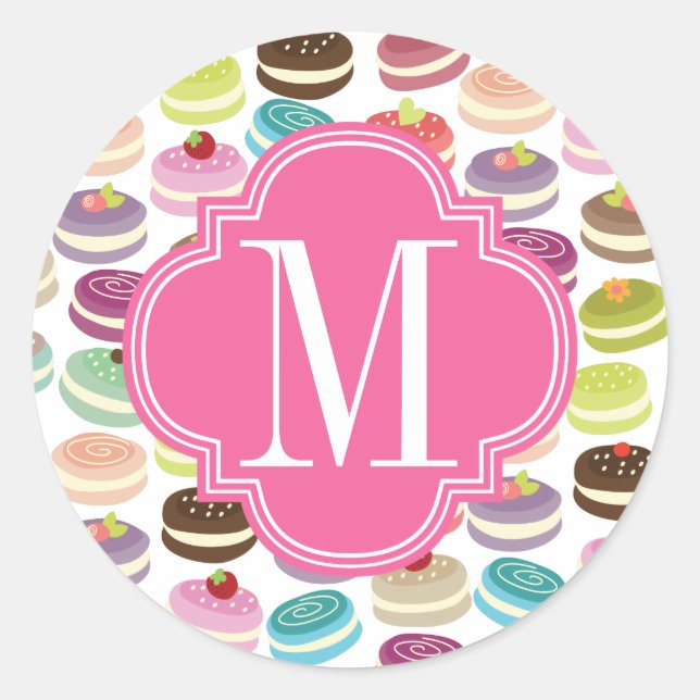 Sticker Rond Macarons français personnalisés (Devant)