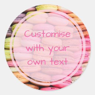 Sticker Rond Macarons personnalisés