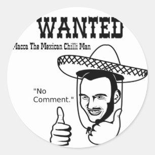 Sticker Rond Macca Mexicaine Chili Man