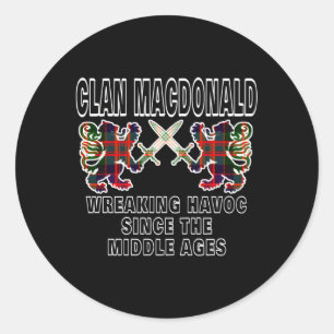 Sticker Rond Macdonald Scottish Tan Scotland Nom du clan de fam