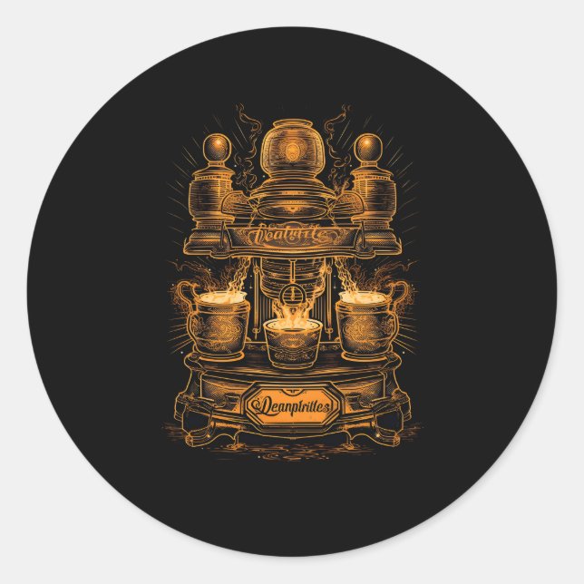 Sticker Rond Machine à café expresso Café Café brassage Baris (Devant)