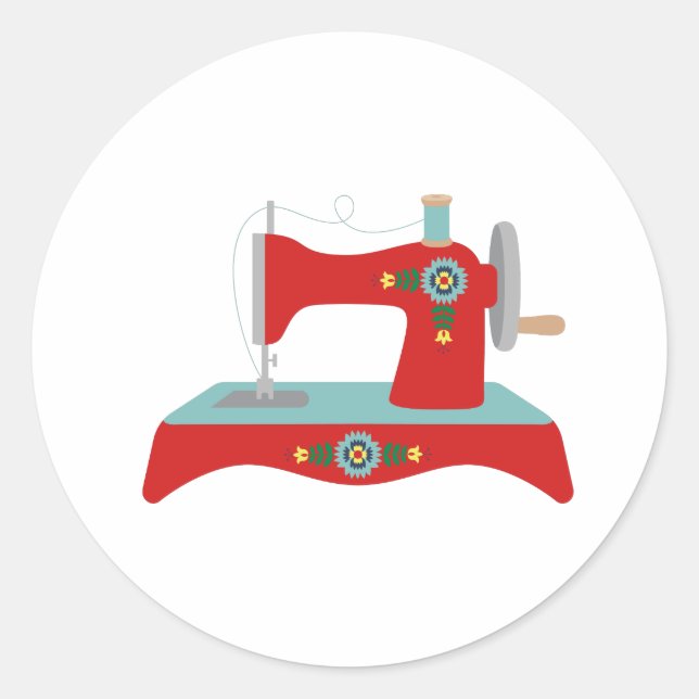 Sticker Rond Machine à coudre vintage (Devant)