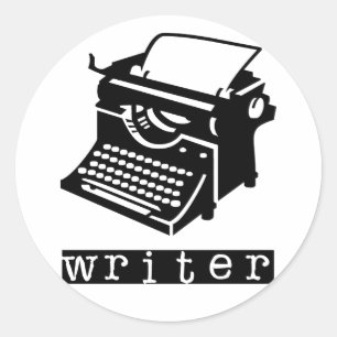 Sticker Rond Machine à écrire