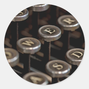 Sticker Rond Machine à écrire