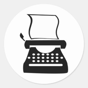 Sticker Rond Machine à écrire - Typage manuel Écriture ancienne