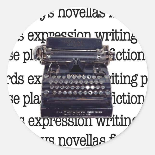 Sticker Rond Machine à écrire vintage (Devant)