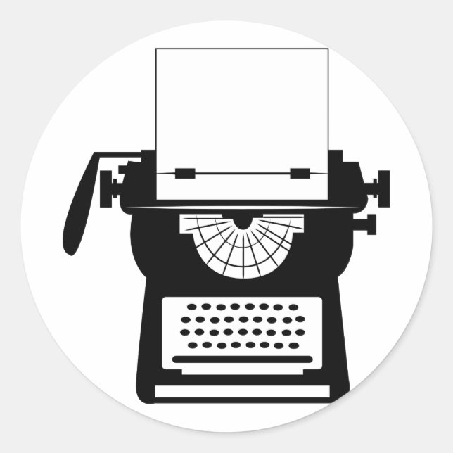 Sticker Rond Machine à écrire vintage (Devant)
