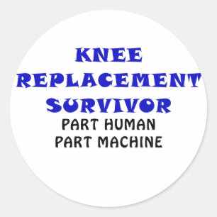 Sticker Rond Machine humaine de pièce de pièce de survivant d