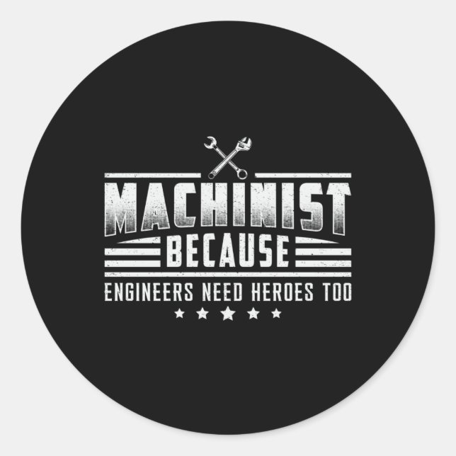 Sticker Rond Machine Machiniste CNC Machiniste Idée de cadeau m (Devant)