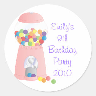 Sticker Rond Machine rose de Gumball