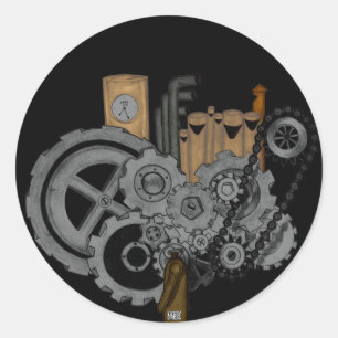 Sticker Rond Machines à vapeur