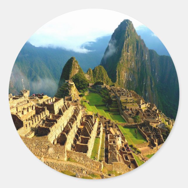 Sticker Rond machu picchu peru inca (Devant)