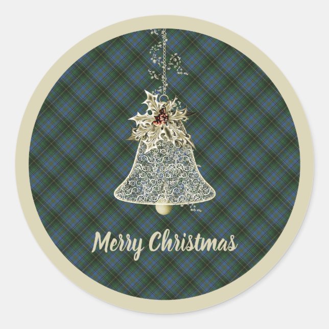 Sticker Rond MacInnes Chasse Ancien Tartan écossais (Devant)