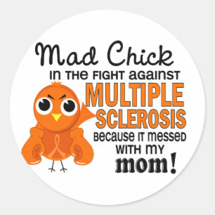 Sticker Rond Mad Chick 2 Maman Sclérose en plaques MS