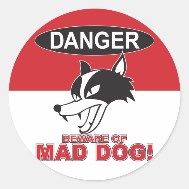 STICKER ROND MAD DOG シール001 (Devant)