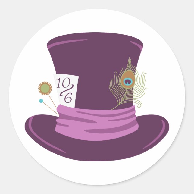 Sticker Rond Mad Hatter Casquette (Devant)