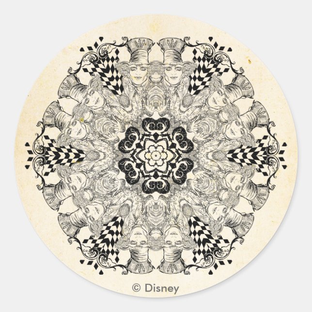 Sticker Rond Mad Hatter Kaleidoscope (Devant)