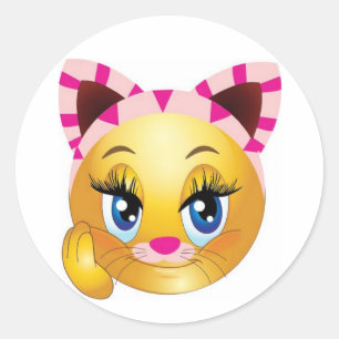 Sticker Rond Madame Kitty Face