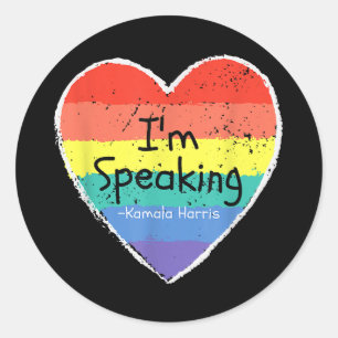 Sticker Rond Madame la Vice-présidente Je parle Kamala Harris g