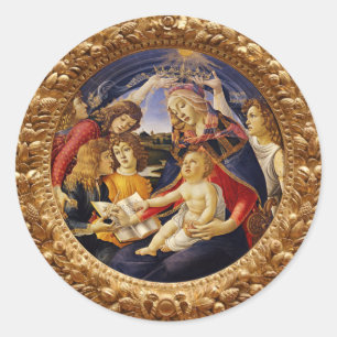 Sticker Rond Madone du Magnificat de Sandro Botticelli