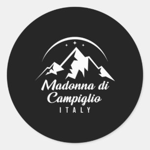Sticker Rond Madonna Di Campiglio Italie Station de ski Snowb