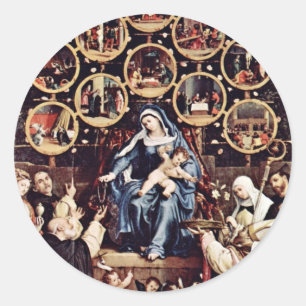 Sticker Rond Madonna Du Rosaire Par Lotto Lorenzo (Best Quali