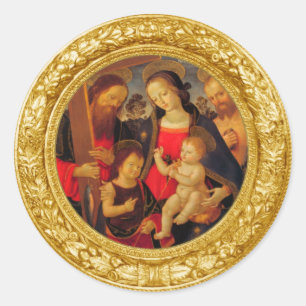 STICKER ROND MADONNA ET ENFANT