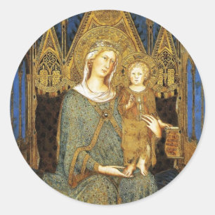 Sticker Rond MAESTA, VIERGE AVEC Noël ENFANT