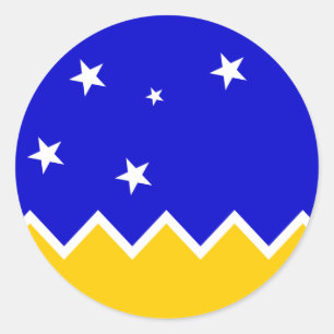 Sticker Rond Magallanes Patagonie/Drapeau Patagonien. Chili