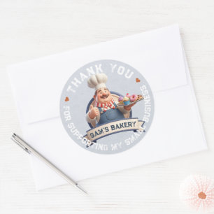 Sticker Rond Magasin de Boulangerie Pâtissier Desserts Sucrerie