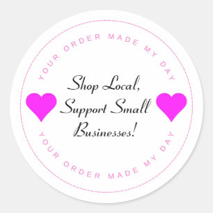 Sticker Rond Magasiner local, soutenir les petites entreprises 