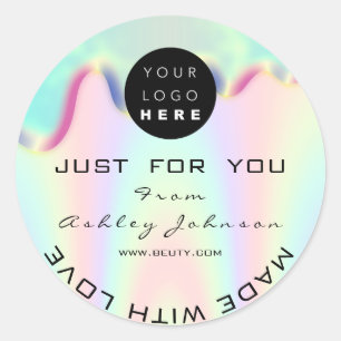 Sticker Rond Magasinez Merci Logo Holographi Fabriqué Avec Des 