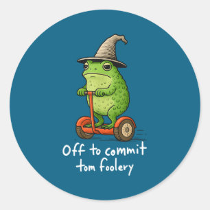 Sticker Rond Mage Grenouille Fantaisiste Mème Off
