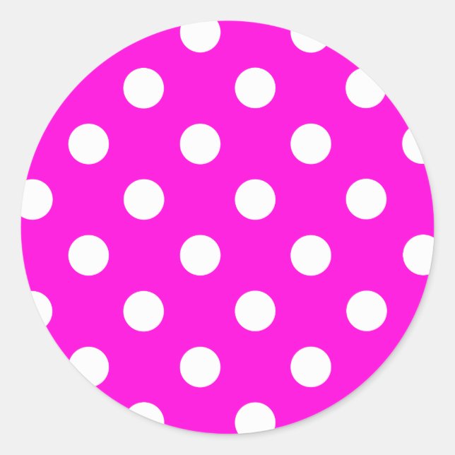 Sticker Rond Magenta pois #FF00DC (Devant)