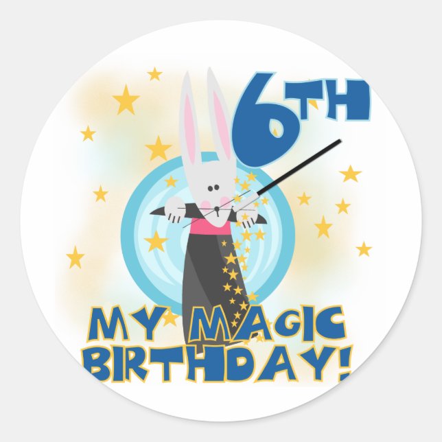 Sticker Rond Magic 6th Birthday Tshirts et cadeaux (Devant)