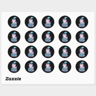 Sticker Rond Magic Kitty Sorcerer
