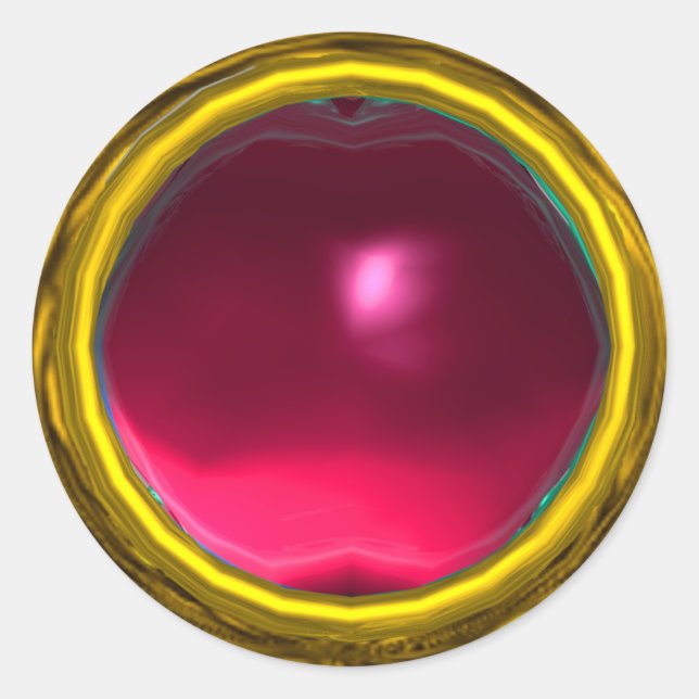 Sticker Rond MAGIC RUBY, vif rose rouge vif (Devant)
